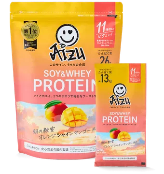 AIZU(アイズ) AIZU ソイ&ホエイプロテイン 朝の教室オレンジ シャインマンゴー風味 600g