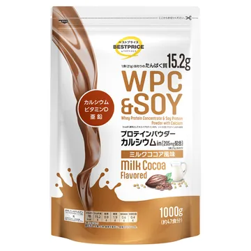トップバリュ WPC&SOYプロテインパウダー カルシウムイン ミルクココア風味